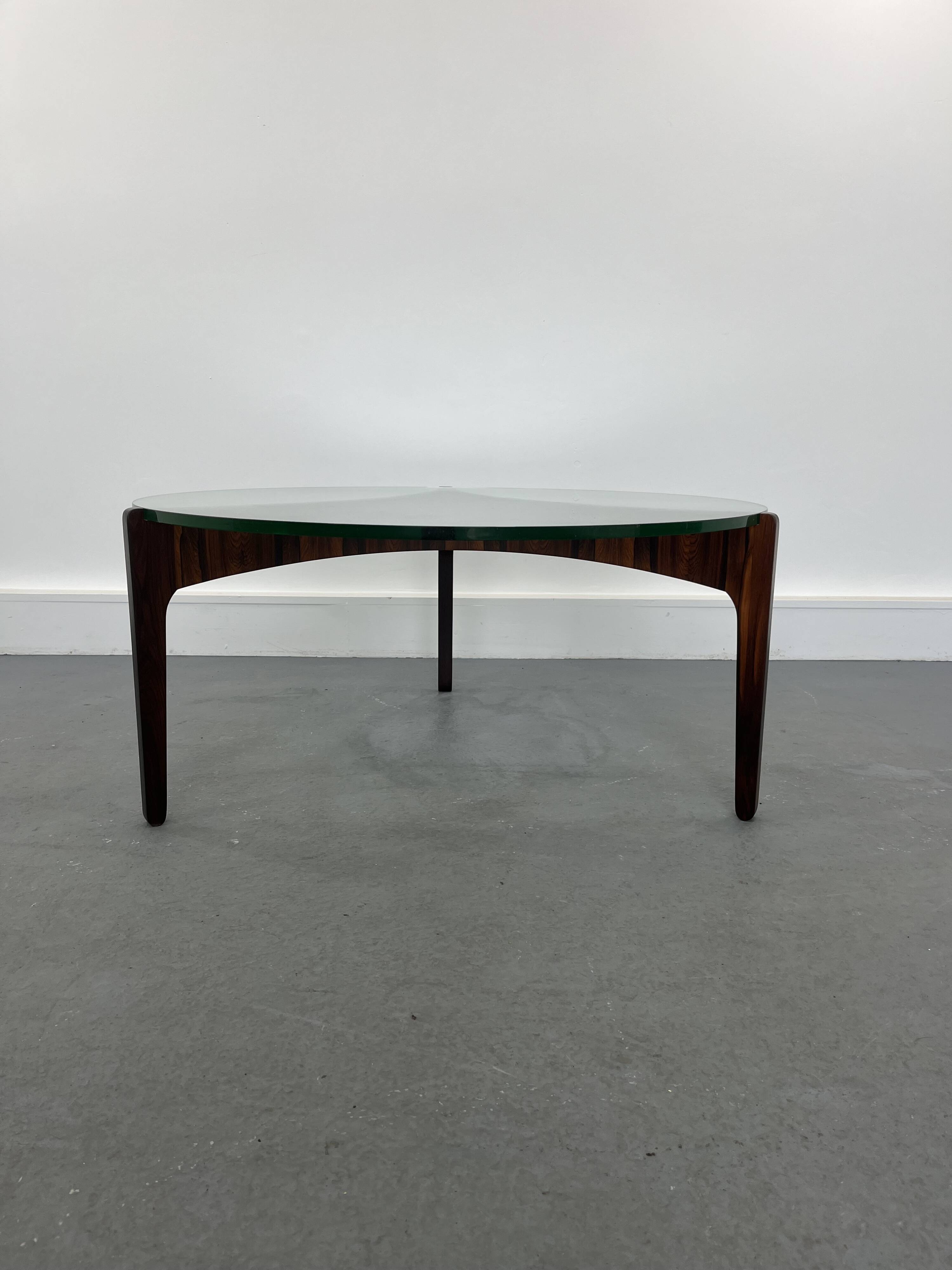 Rosewood coffee table by Sven Ellekaer for Christian Linneberg Mobelfabrik, 1960s