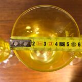 Large transparent yellow champagne flutes