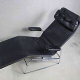 1970s Swedish Leather Chaise by Sam Larsson for DUX