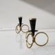 Mid-century modern metal candlestick holders by Gunnar Ander for Ystad Metal, Sweden, set of 2