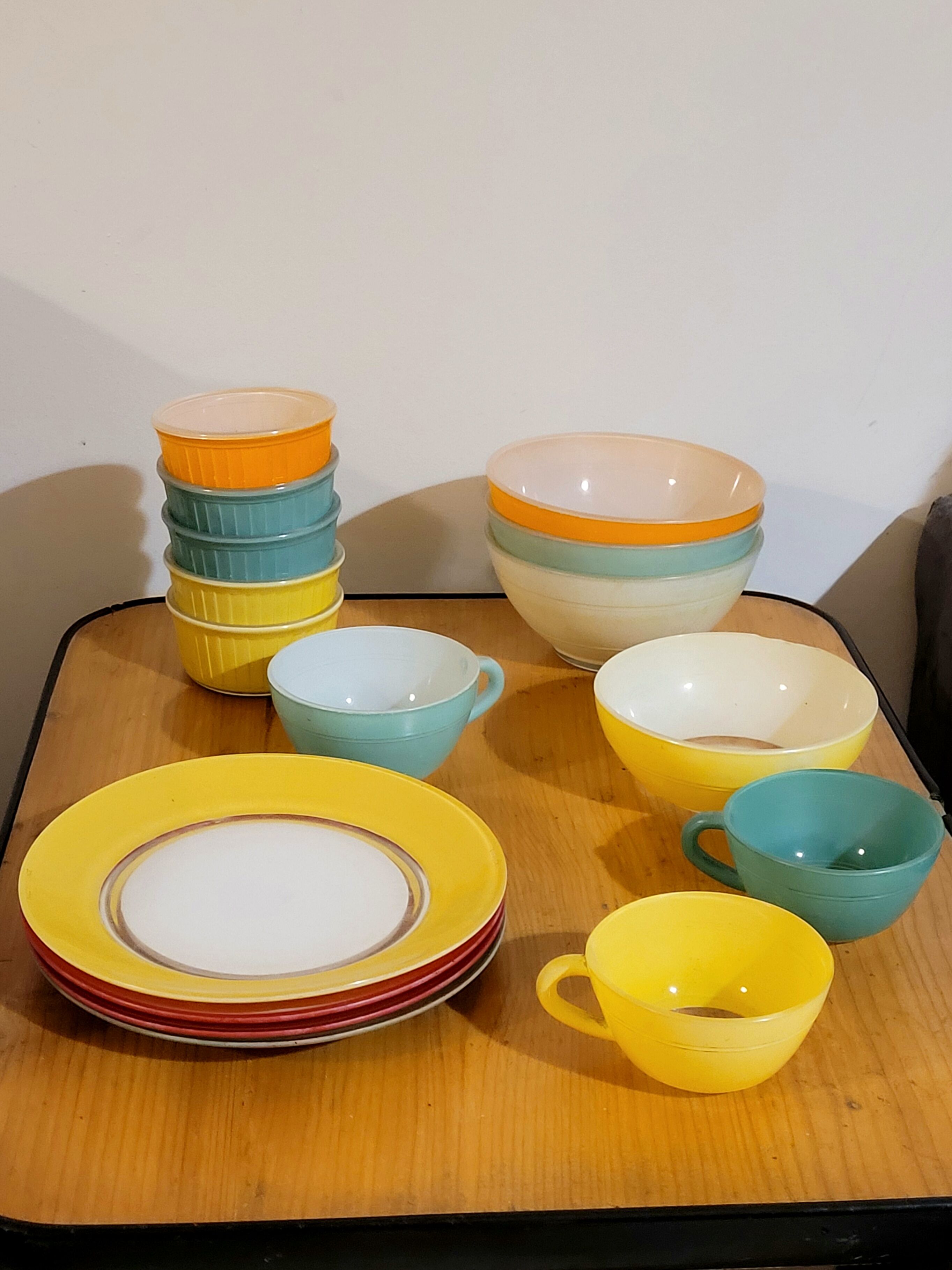 Lot service duralex couleur - vintage