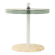 Table d'appoint sculpturale des années 1980 avec des plateaux en verre pivotants et une base en marbre massif.