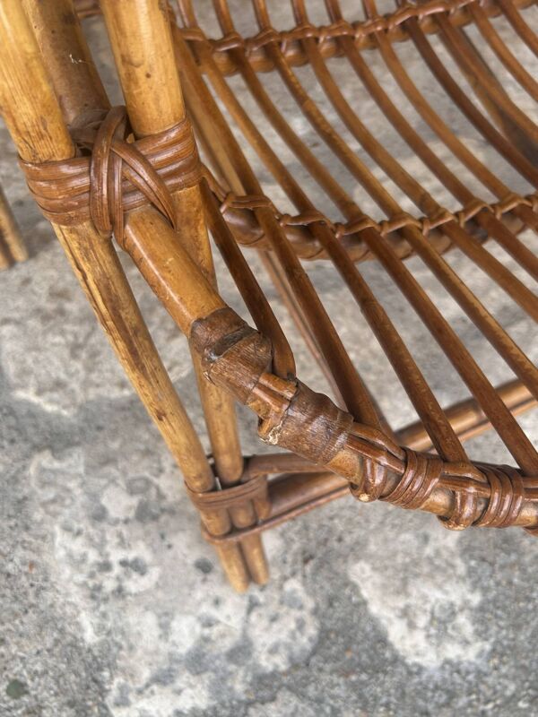 Paire de fauteuils en rotin vintage des années 60 – un intemporel parfait dedans comme dehors