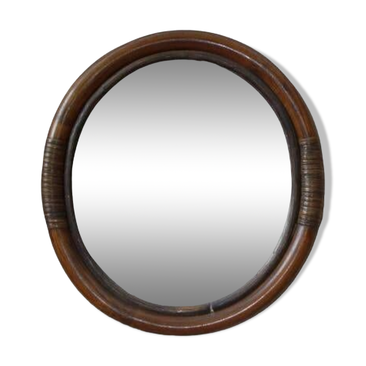 Oval bamboo mirror, 60's.