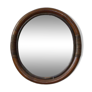 miroir en bambou ovale,