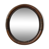 Miroir en bambou ovale, 60's.