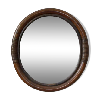 Oval bamboo mirror, 60's.