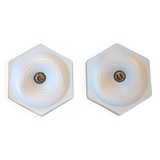 Pair of Hudstadt hexagonal ceramic wall lights