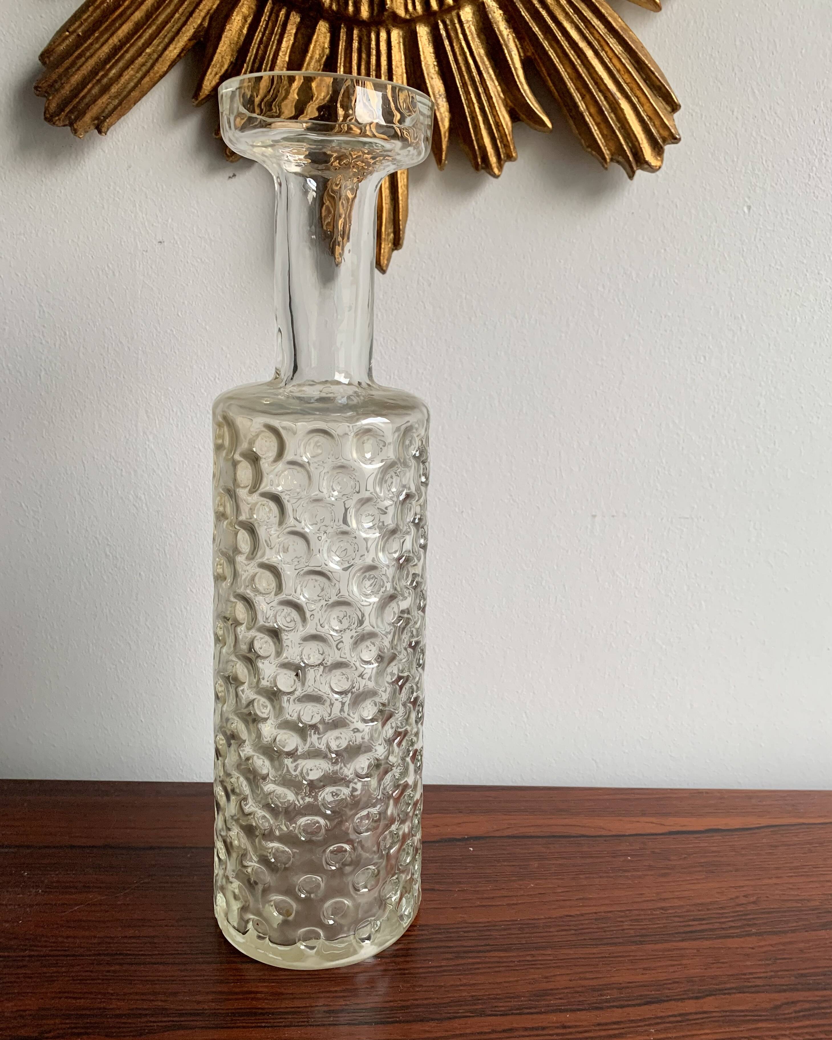 Vintage Textured Glass Vase, 1960s–1970s