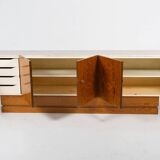 Mid-Century Modern Sideboard, Wood and Travertine, 1970s