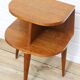 Tripod bedside table veneered in oak, 1950.