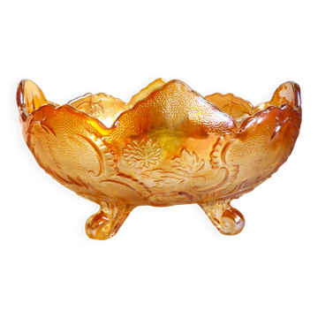 Corbeille à fruits en verre, coupe en verre moulé Inwald Carnival.