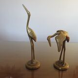 Pair of herons in brass 70s