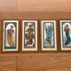 Lot de 4 miroirs sérigraphiés Mucha, les 4 saisons