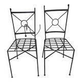 Set of 2 wrought iron garden chairs