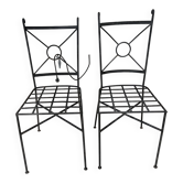 Lot de 2 chaises de jardin en fer forgé