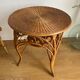 VINTAGE RATTAN SIDE TABLE PEACOCK PATTERN