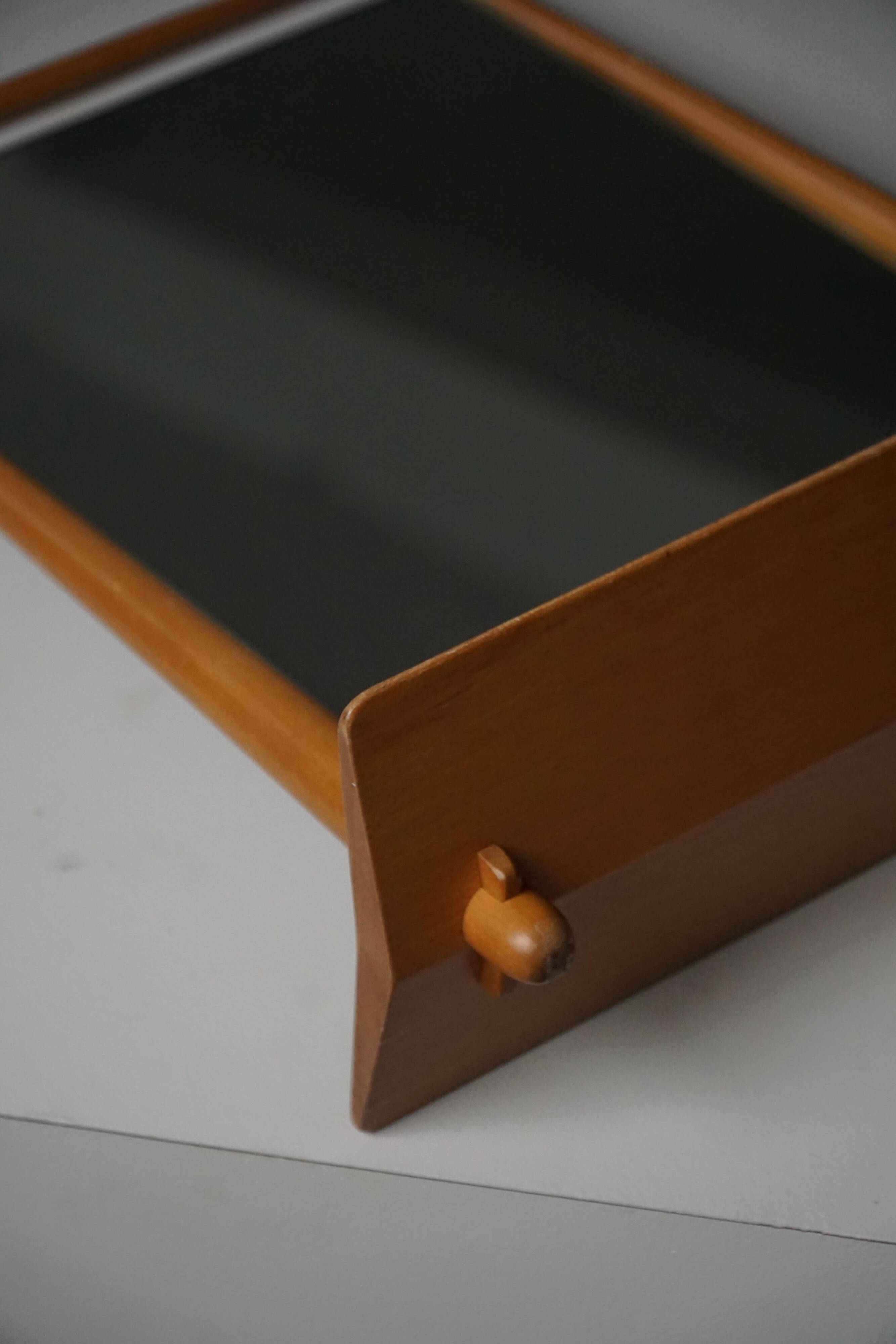 Mid-century Scandinavian floor mirror in wood, 1950–1960