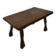 Vintage brutalist side table minimalistic design in dark wood