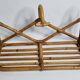Vintage Rattan Wall Shelf with Hooks – 60s/70s