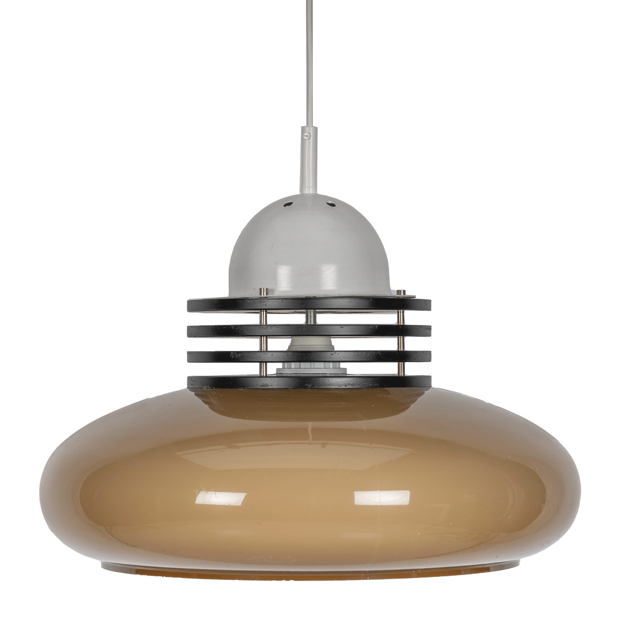Brown and white space age pendant lamp