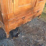 3 door, 1 drawer wardrobe, 19th century walnut