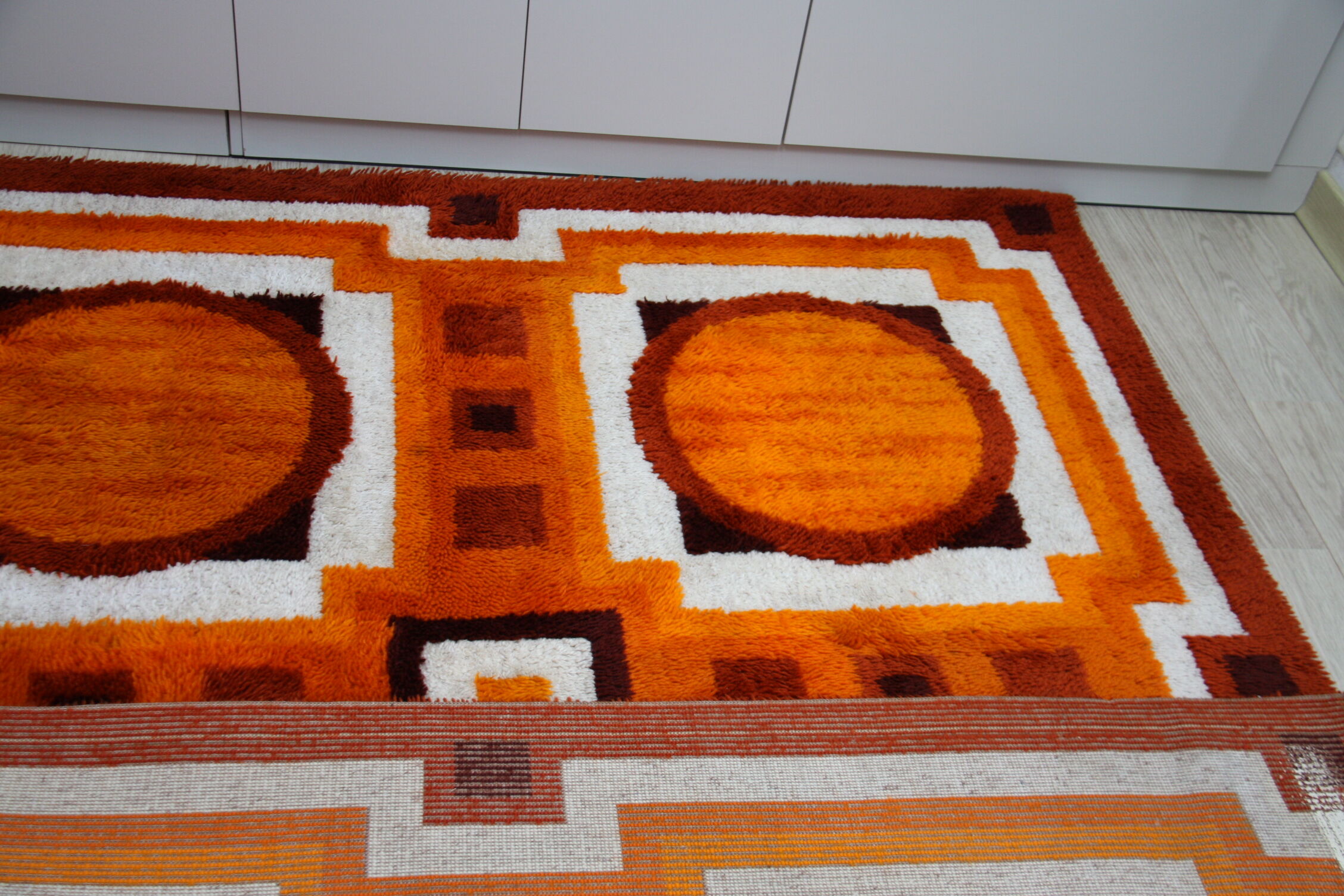 Vintage carpet in wool - 'fity shades of orange' - Germany - 1960's