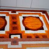 Vintage carpet in wool - 'fity shades of orange' - Germany - 1960's