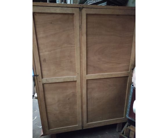 Vintage wardrobe with compass feet and central mirror Scandinavian style design