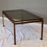 Rectangular gold wrought iron coffee table on sheet, Ramsay House