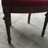 Suite of 6 red velvet chairs Napoleon III
