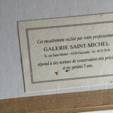 Watercolour by Christian Gaudin framed, certificate Guérande salt marshes.