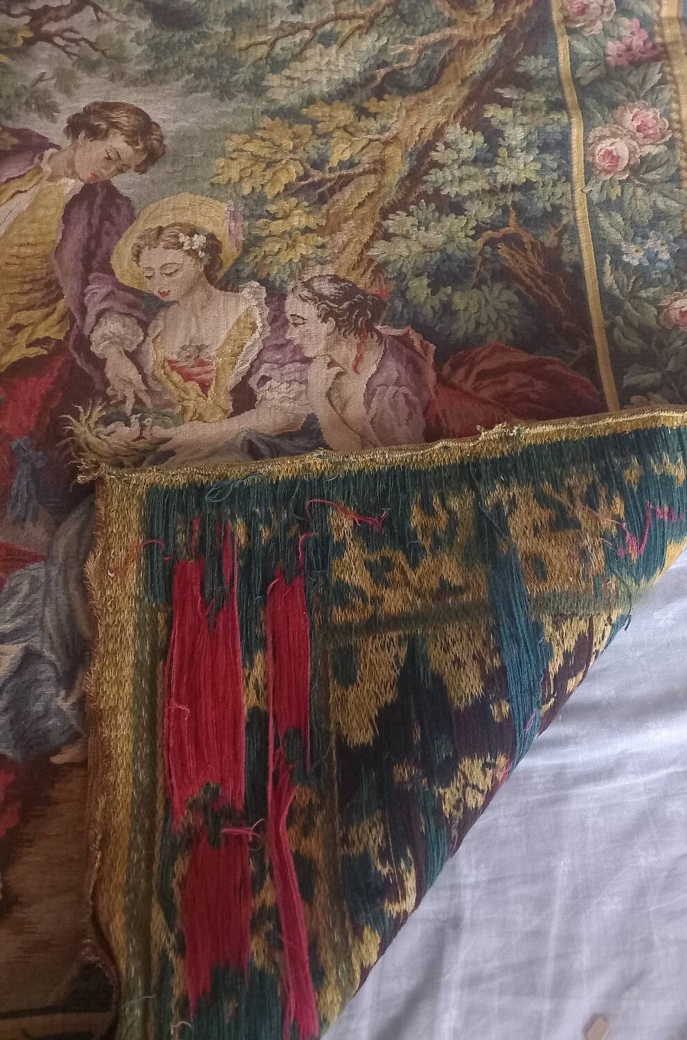 Genuine woven tapestry in the Aubusson style – pastoral French tapestry