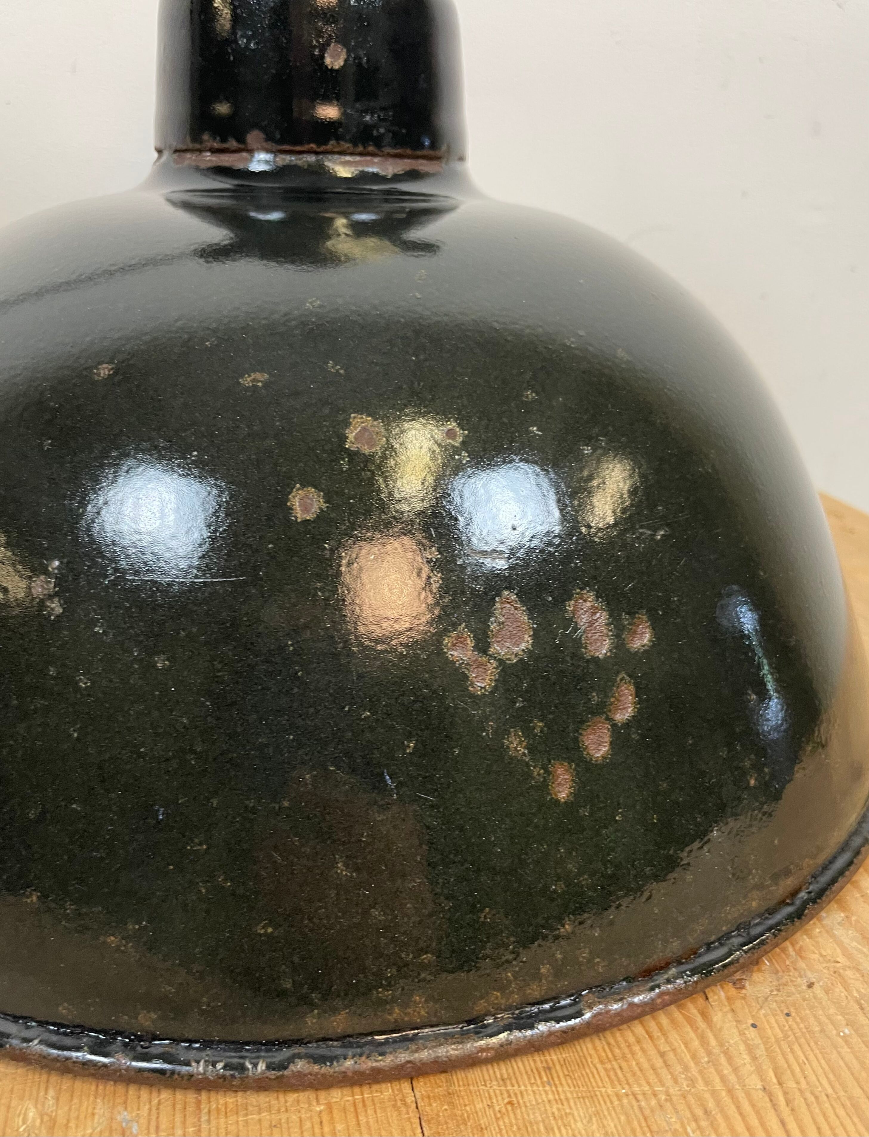 East German Enamel Factory Light By Lbd Veb Leuchtenbau Dresden, 1950s