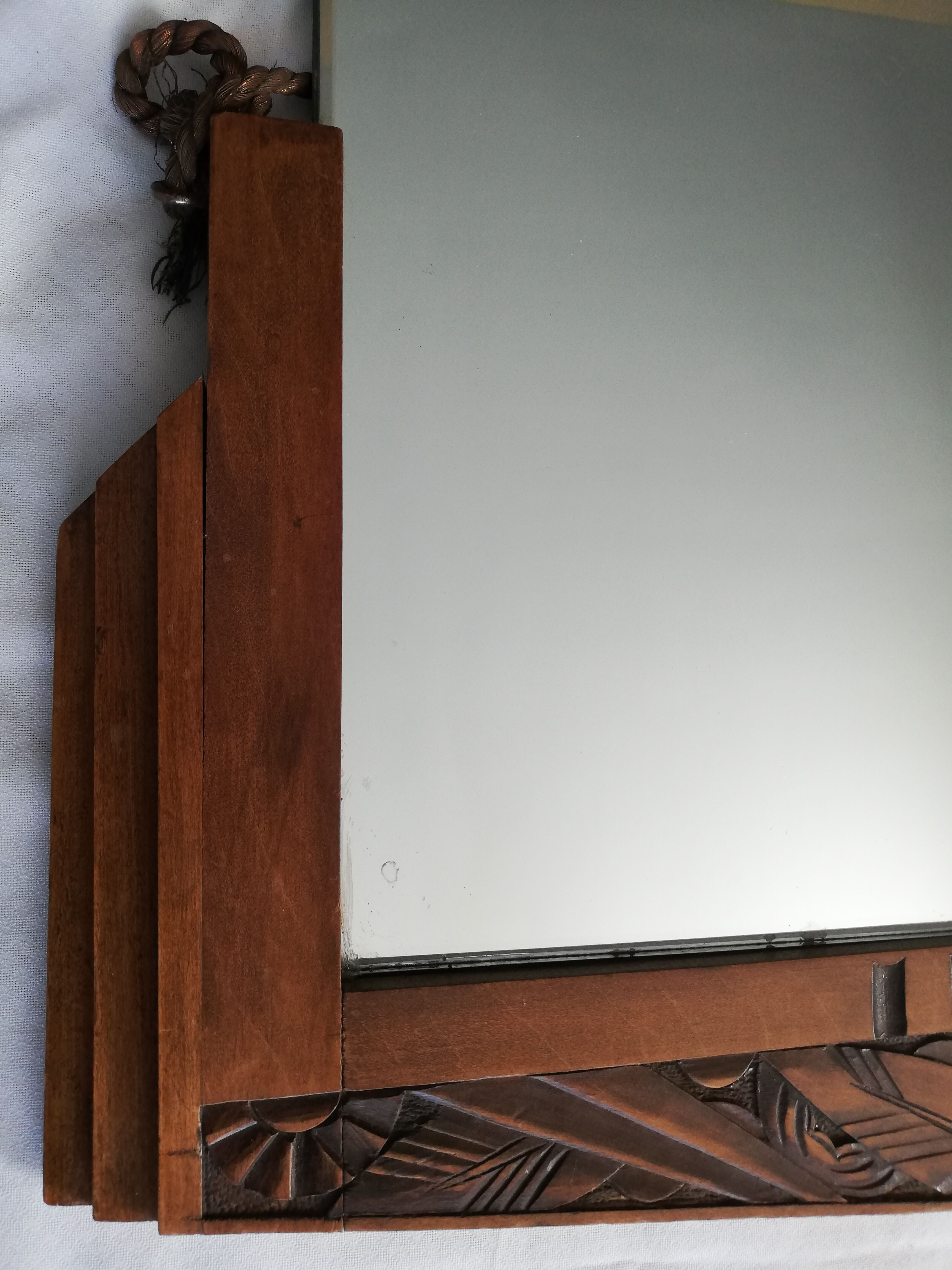 Art Deco wooden mirror