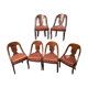 Suite of 6 gondola chairs in solid mahogany period early nineteenth Restoration