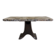 Solid oak coffee table with industrial cast iron legs