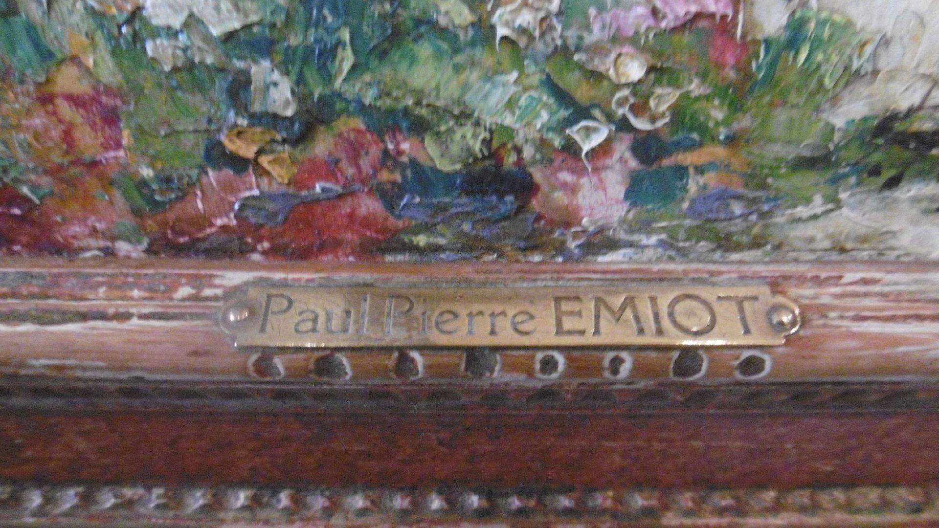 Peinture huile signee Paul Pierre Emiot - jarre provencale