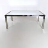 Steel Coffee Table in the Style of Nanda Vigo with a Mirrored Top, Italy