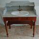Toilet table on marble with cacker