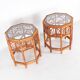 Ensemble de 3 tables basses en rotin
