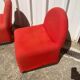 Paire de chauffeuses de marque Atal 1970 rouge