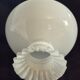 Antique lampshade in white opaline, with a beautifully pronounced scalloped neck.