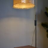 Vintage modernist reading floor lamp with table Poland 1960