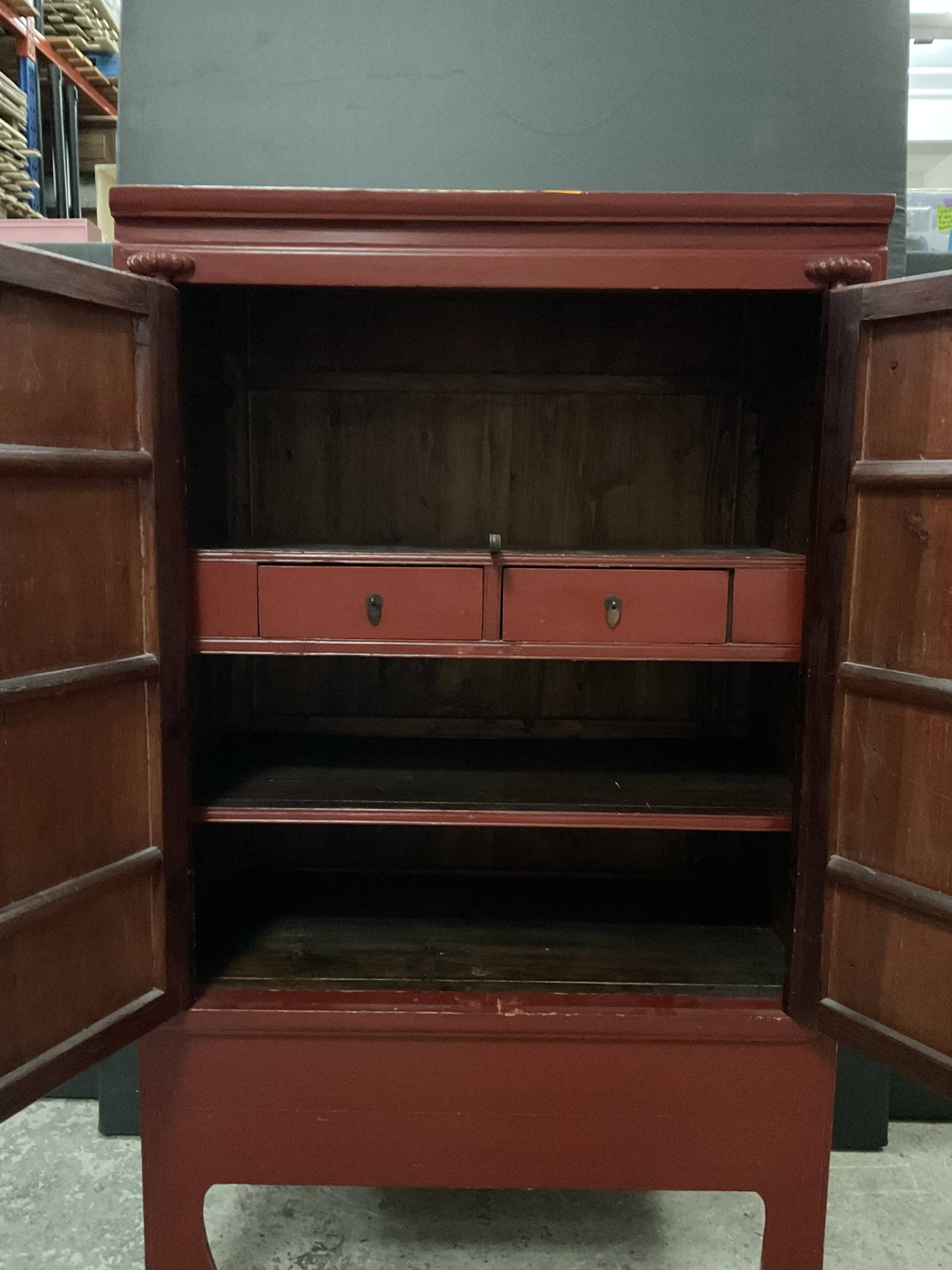 Burgundy Chinese cabinet