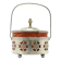 Art Nouveau sugar bowl, silver-plated brass, orange glass, Germany, early 20th century