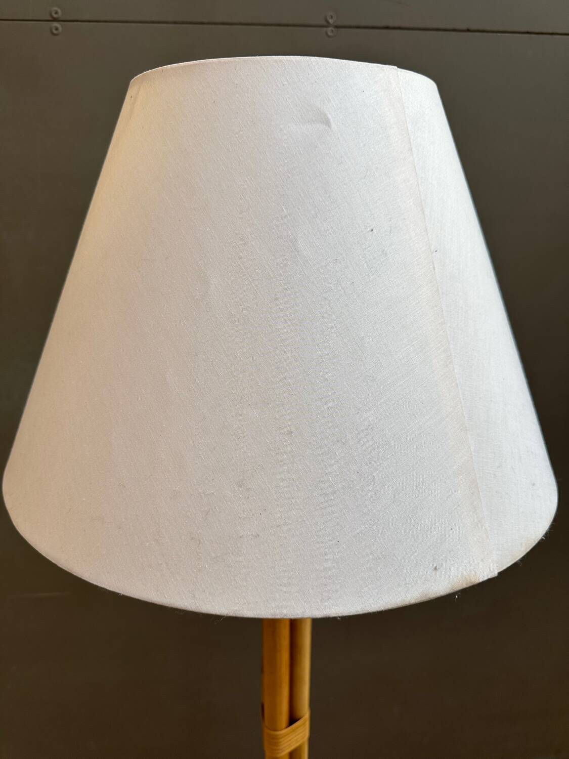 Tripod rattan floor lamp