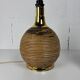 Large midcentury pencil reed rattan bamboo and brass table lamp Italy 1970s