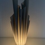 Lampe vintage 1970 Athéna Georgia Jacob drapée gris souris - 50 cm