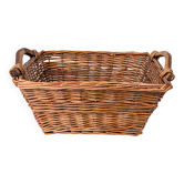 Panier Vintage Anse Rangement Mid Century Panier en osier tressé brun rougeArtisanat Hygge Skandi Sc